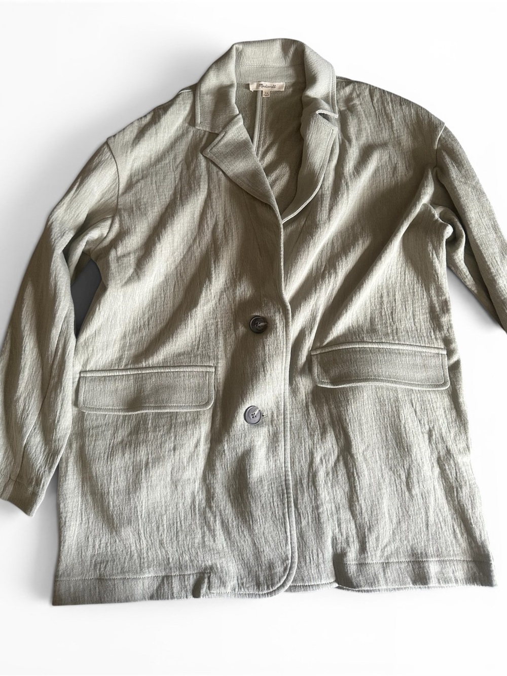 Madewell Rumpled Terry Blazer in Forgotten Landscape (light sage) XS